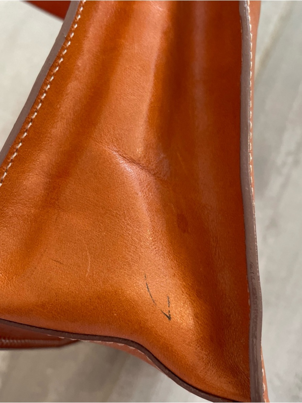 Johnny Farah Small Geometric Diamond Leather Tan Tote Bag Purse Handbag - Picture 15 of 15